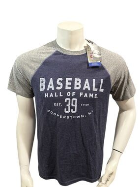 Champion Men’s Athletic T-Shirt Blue Gray Logo Short Sleeve M New